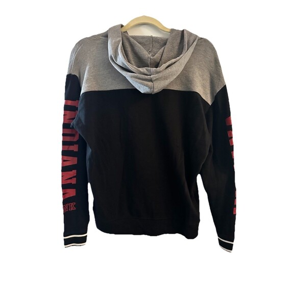 Victoria’s Secret PINK IU Indiana Hoosiers Gray & Black Hoodie Sweatshirt Sz XS - Picture 3 of 5